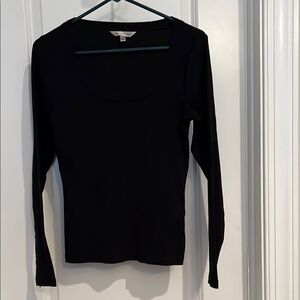 Banana Republic Black Fitted Long Sleeve Tee